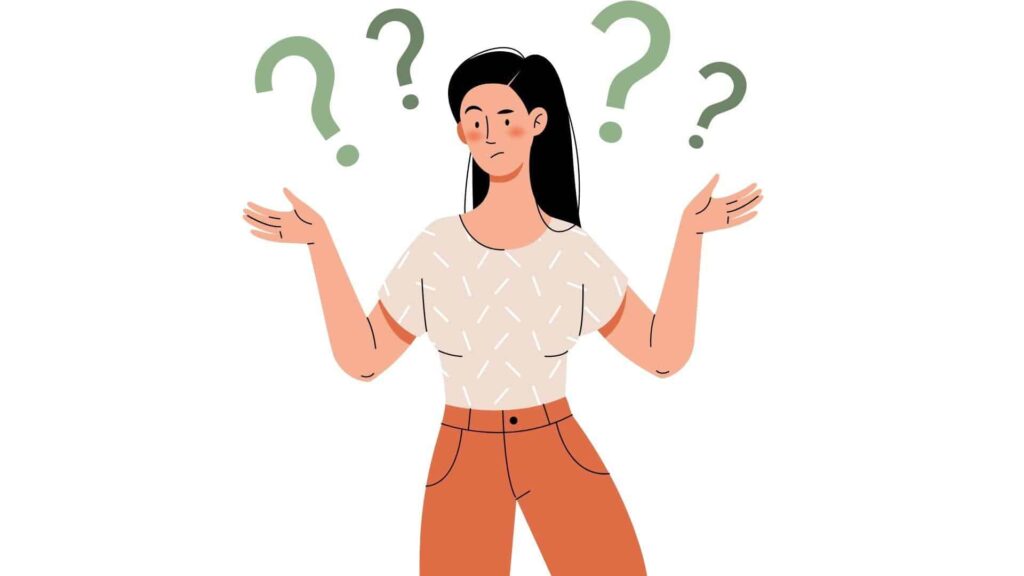 Illustration of a Woman with Questions