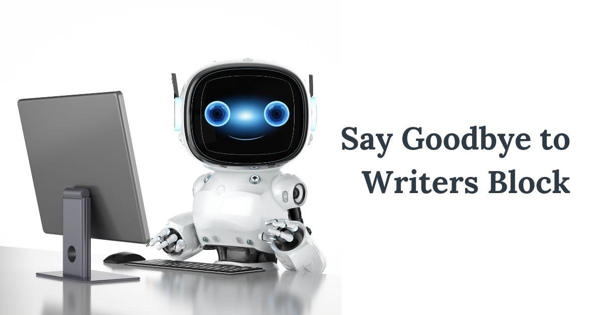 AI robot at a computer - Tailwind Ghostwriter AI for content creation